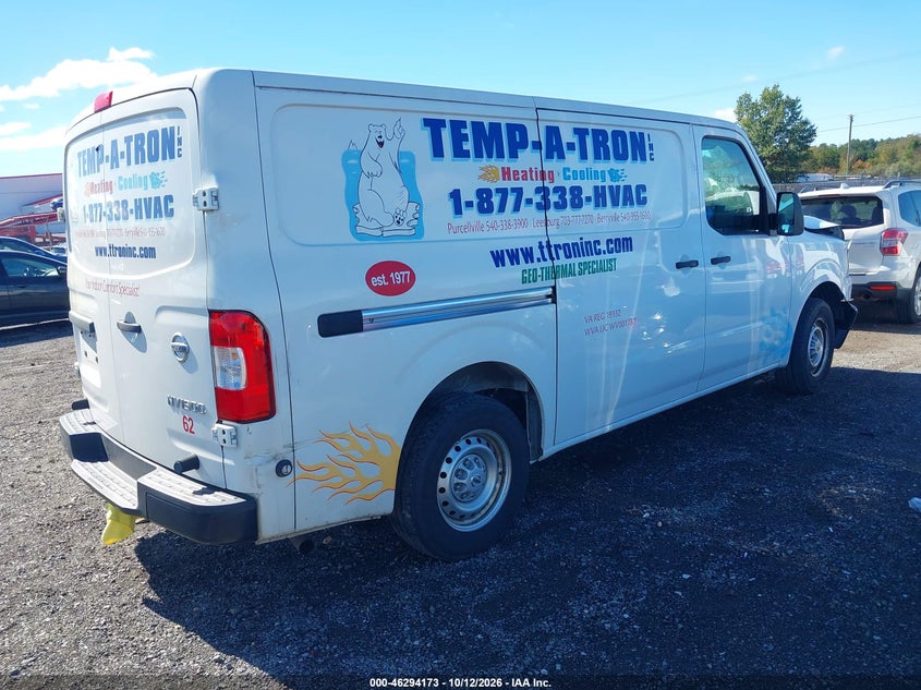 Vin: 1n6bf0km5kn808547, lot: 46794336, nissan nv cargo nv1500 s v6 20194