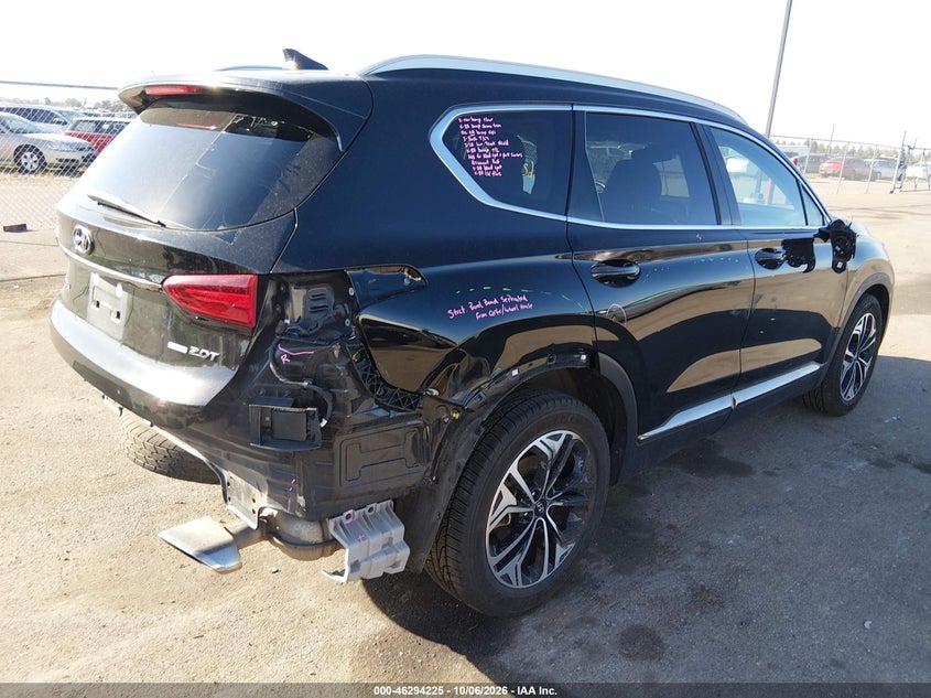 Vin: 5nms5caa2kh048766, lot: 46794388, hyundai santa fe limited 2.0t 20194