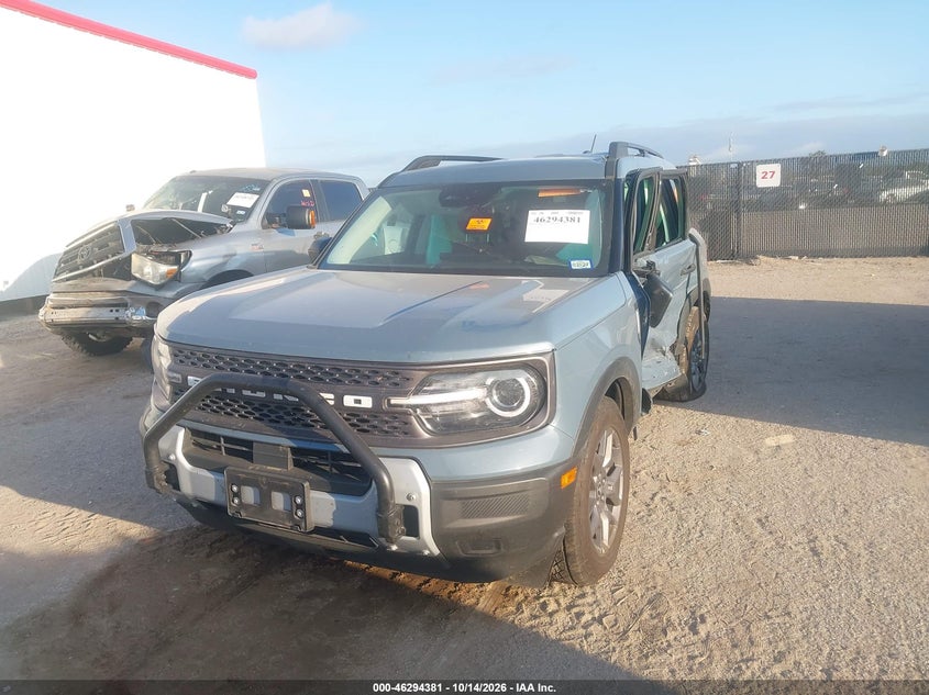 Vin: 3fmcr9bnxsre18127, lot: 46794544, ford bronco sport big bend 20252