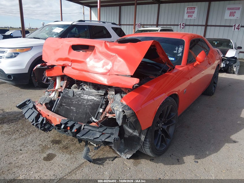 Vin: 2c3cdzfj9mh651350, lot: 46794656, dodge challenger r/t scat pack 20212