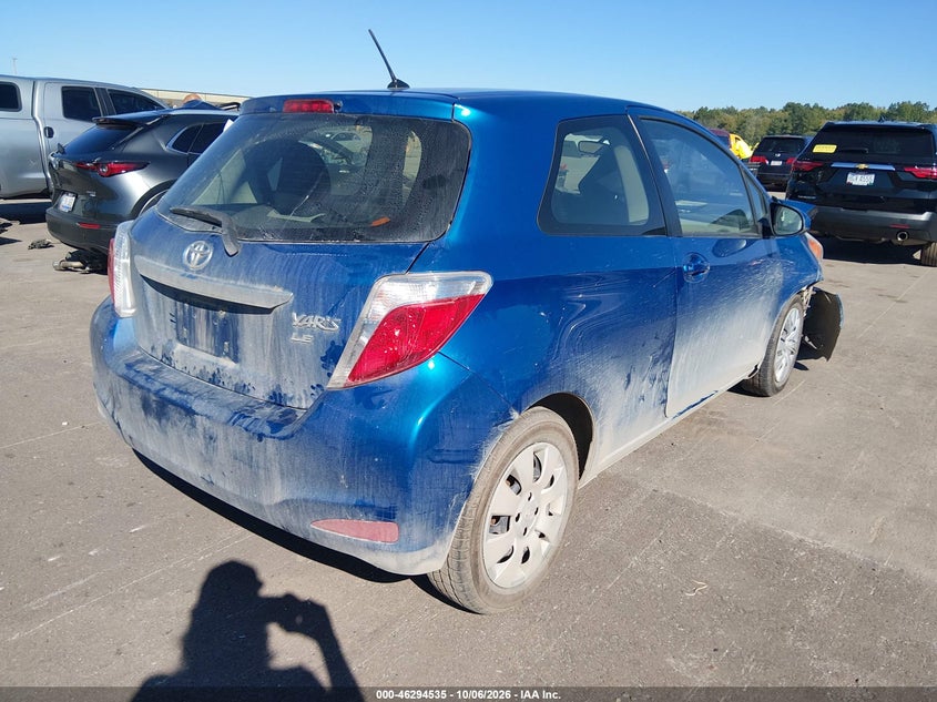 Vin: jtdjtud30cd514063, lot: 46794698, toyota yaris le 20124
