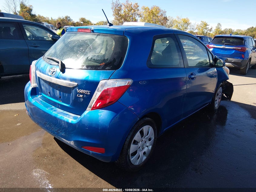 Vin: jtdjtud30cd514063, lot: 46794698, toyota yaris le 20124