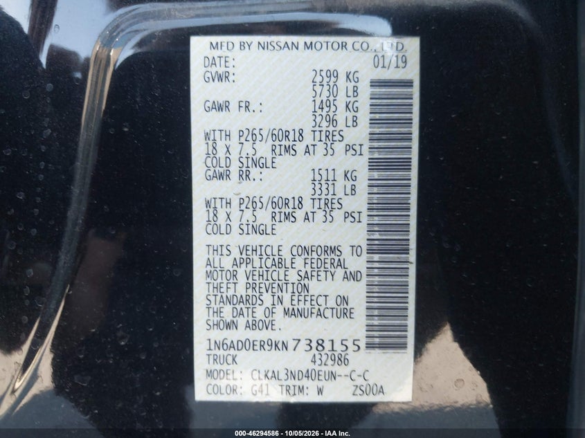 2019 NISSAN FRONTIER SL · Фото 9