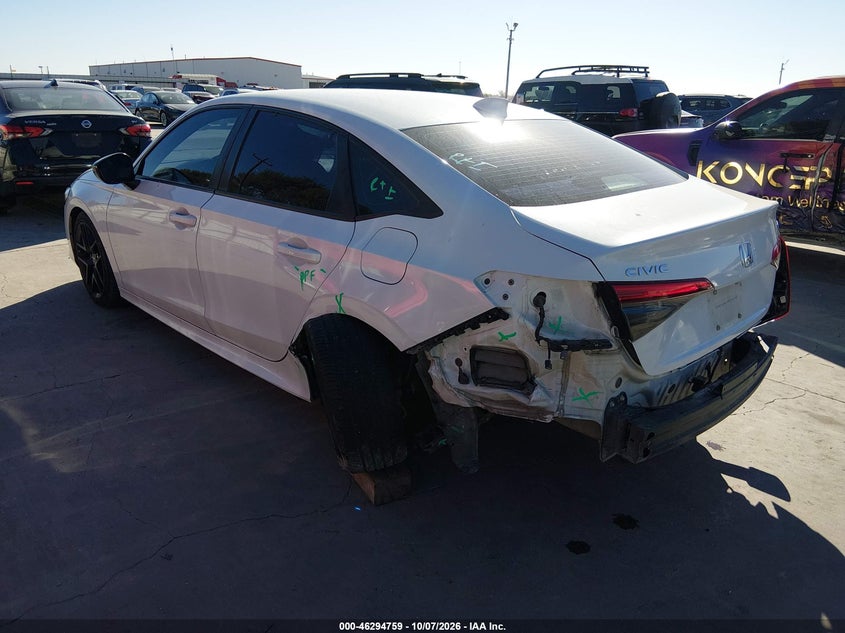 Vin: 2hgfe2f51ph505577, lot: 46794921, honda civic sport 20233