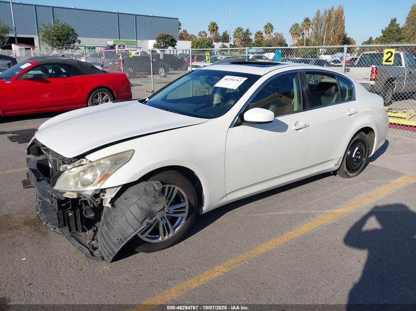 Vin: jn1dv6ap8bm601298, lot: 46794930, infiniti g25 journey 20112