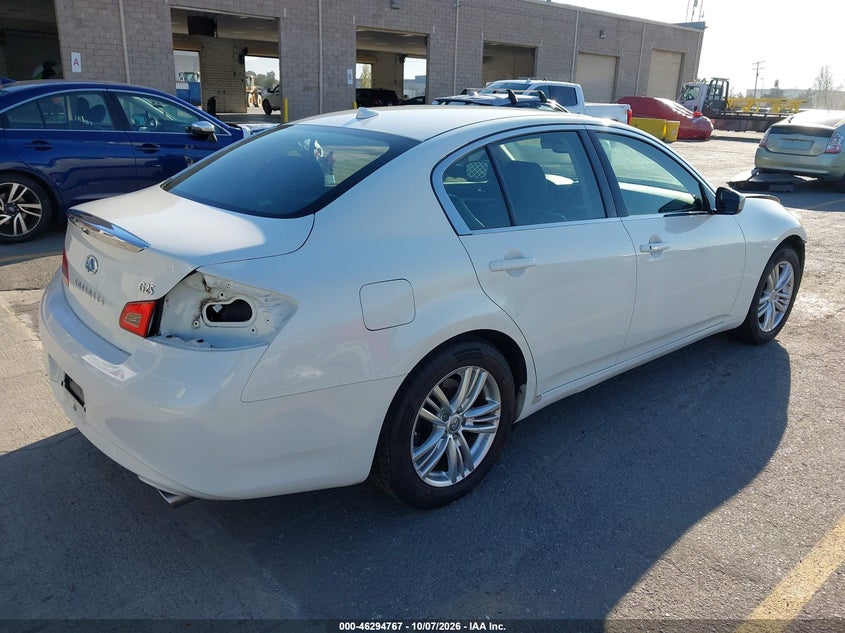 Vin: jn1dv6ap8bm601298, lot: 46794930, infiniti g25 journey 20114