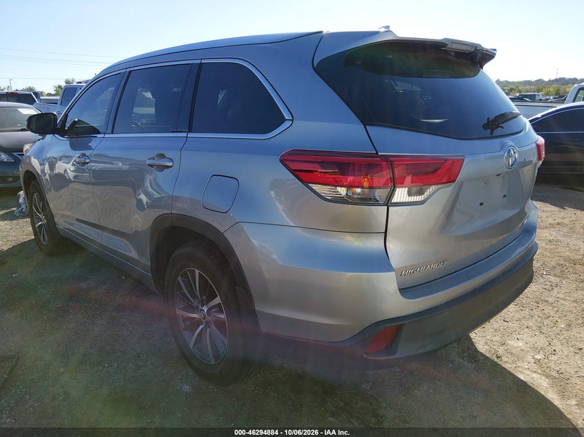 Vin: 5tdjzrfh2js488362, lot: 46795047, toyota highlander xle 20183
