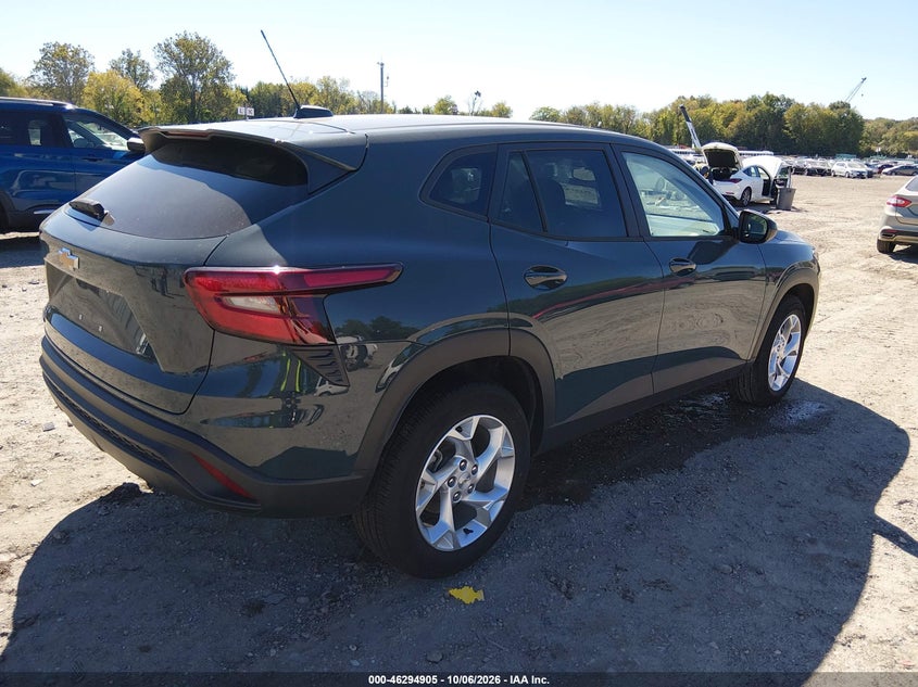 Vin: kl77lfep1sc263112, lot: 46795068, chevrolet trax fwd ls 20254
