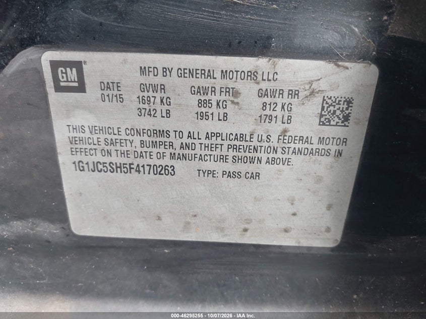 2015 CHEVROLET SONIC LT AUTO · Photo 9