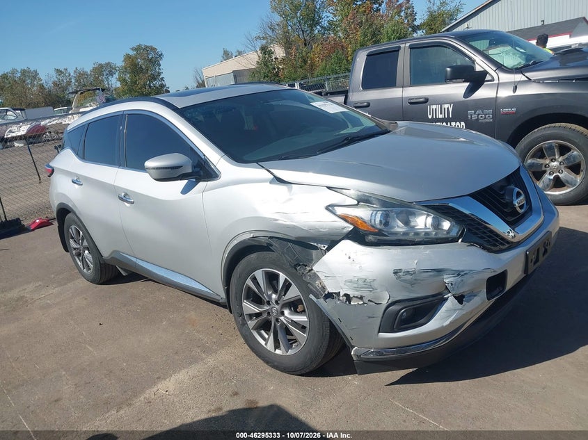 Vin: 5n1az2mh6fn286921, lot: 46795496, nissan murano sv 20151
