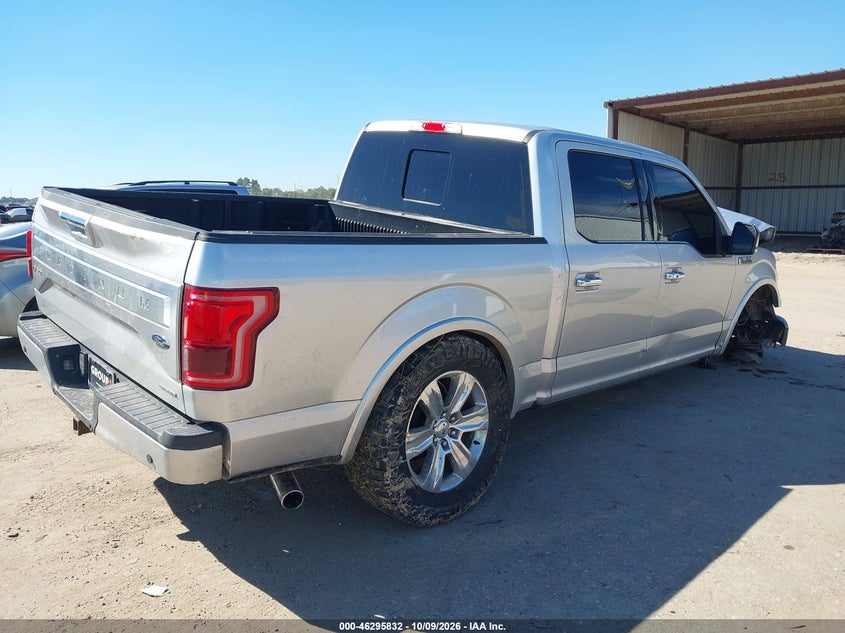 Vin: 1ftew1cf3ffb33027, lot: 46795995, ford f-150 platinum 20154