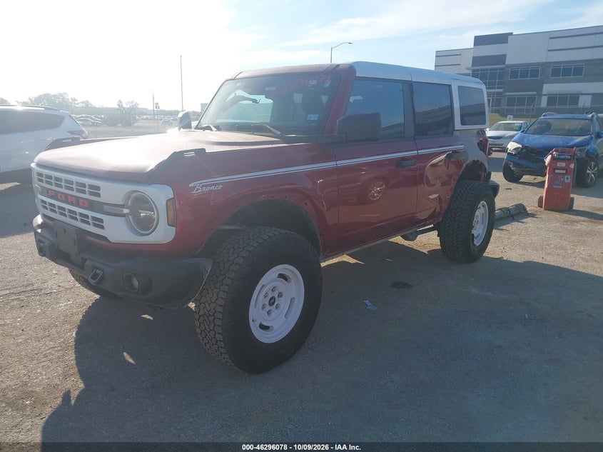 Vin: 1fmee4dp9slb42043, lot: 46796241, ford bronco heritage edition 20252