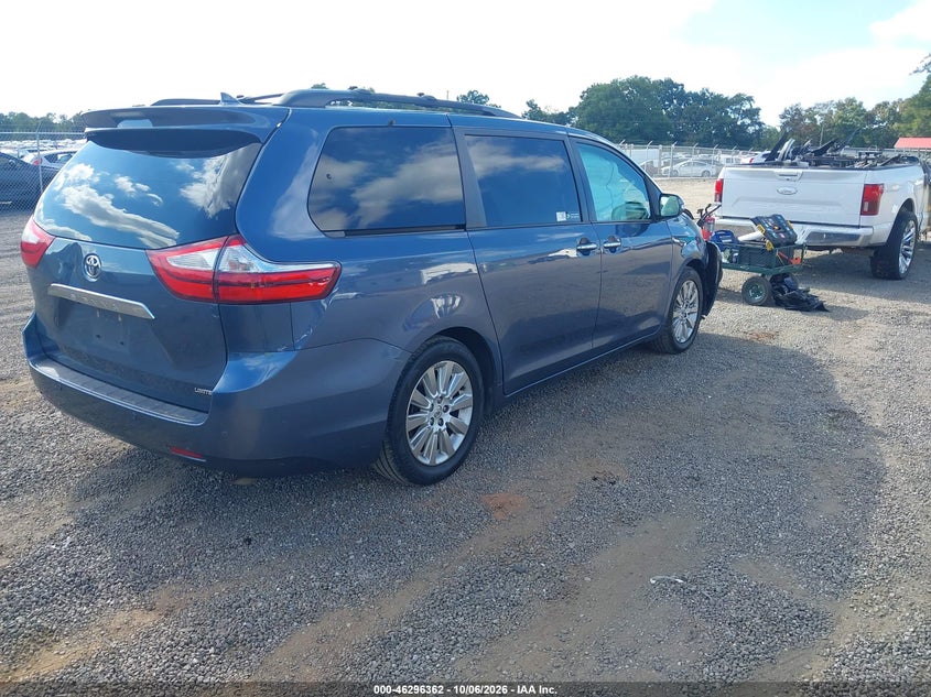 Vin: 5tdyk3dc2fs614461, lot: 46796525, toyota sienna limited premium 7 passenger 20154