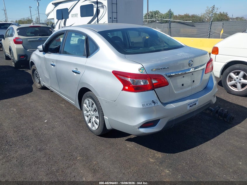 Vin: 3n1ab7ap1gy336391, lot: 46796646, nissan sentra s 20163