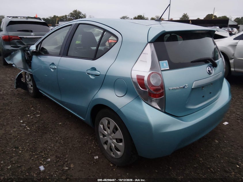 Vin: jtdkdtb37c1016636, lot: 46796650, toyota prius c two 20123