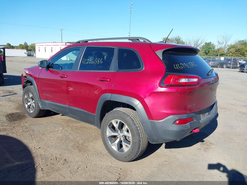 Vin: 1c4pjmbsxfw549146, lot: 46796748, jeep cherokee trailhawk 20153