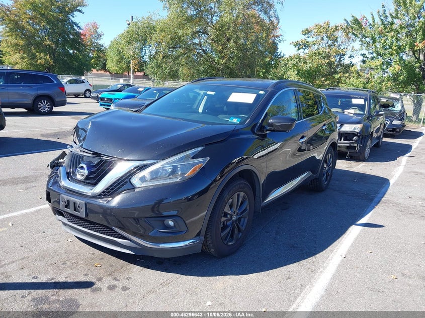 Vin: 5n1az2mh9jn200834, lot: 46796806, nissan murano sv 20182