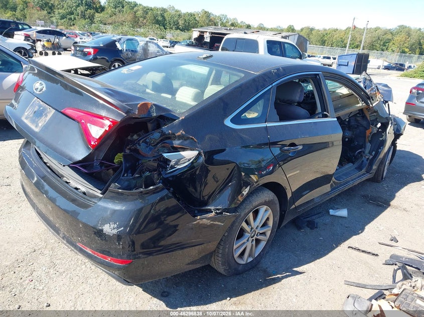 Vin: 5npe24af3fh183755, lot: 46797001, hyundai sonata se 20154