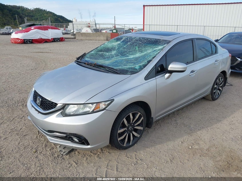 2015 Honda Civic Ex-L, Right Front, IAAI, VIN 19XFB2F95FE272470 — photo 2