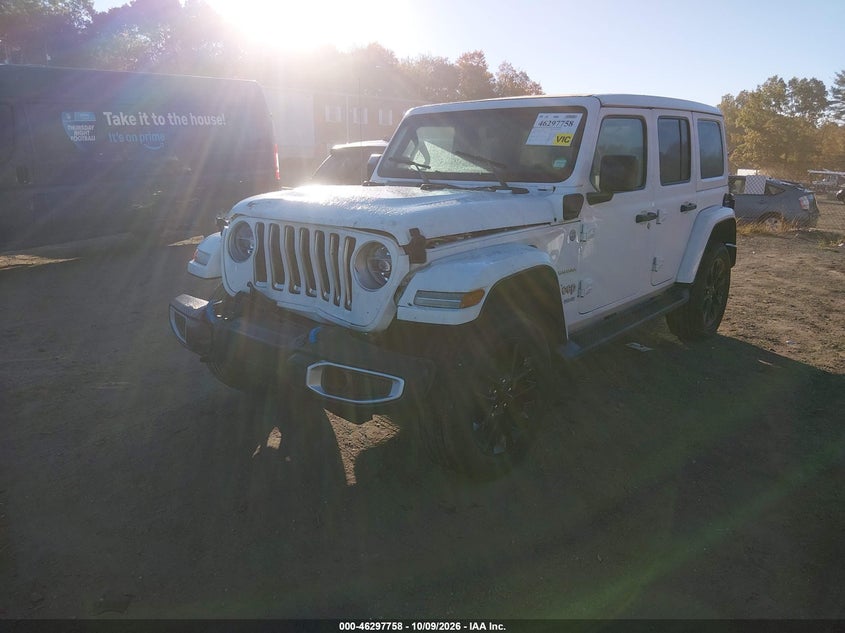 Vin: 1c4jjxp62nw187430, lot: 46797921, jeep wrangler 4xe unlimited sahara 4x4 20222