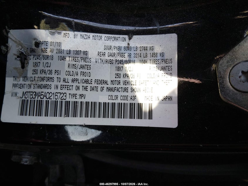2010 MAZDA CX-9 · Photo 9