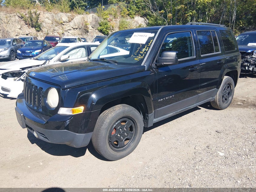 Vin: 1c4njpba9cd636723, lot: 46798187, jeep patriot sport 20122