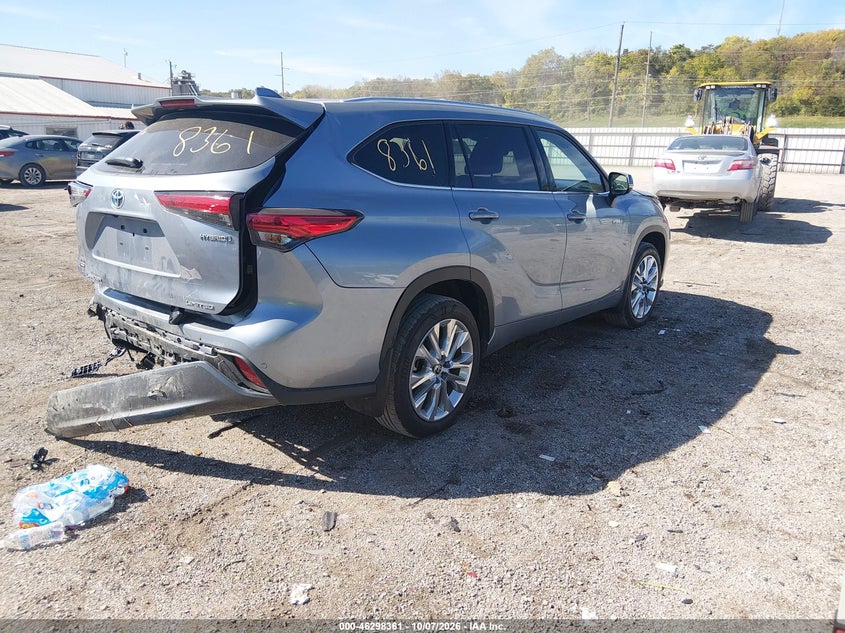 Vin: 5tdxbrch9ms037131, lot: 46798524, toyota highlander hybrid limited 20214