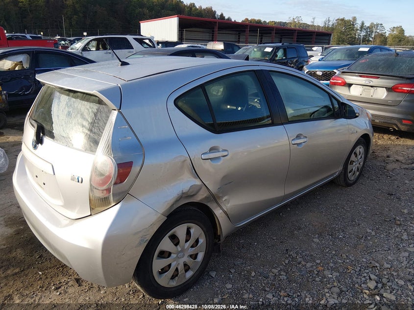 Vin: jtdkdtb38c1527014, lot: 46798591, toyota prius c two 20124