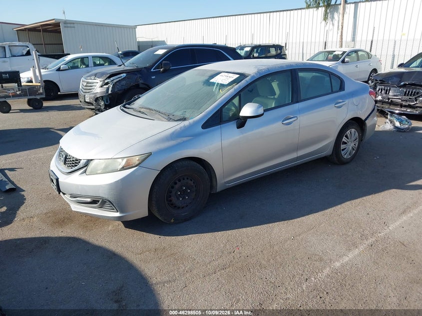 Vin: 19xfb2f56de075821, lot: 46798668, honda civic lx 20132