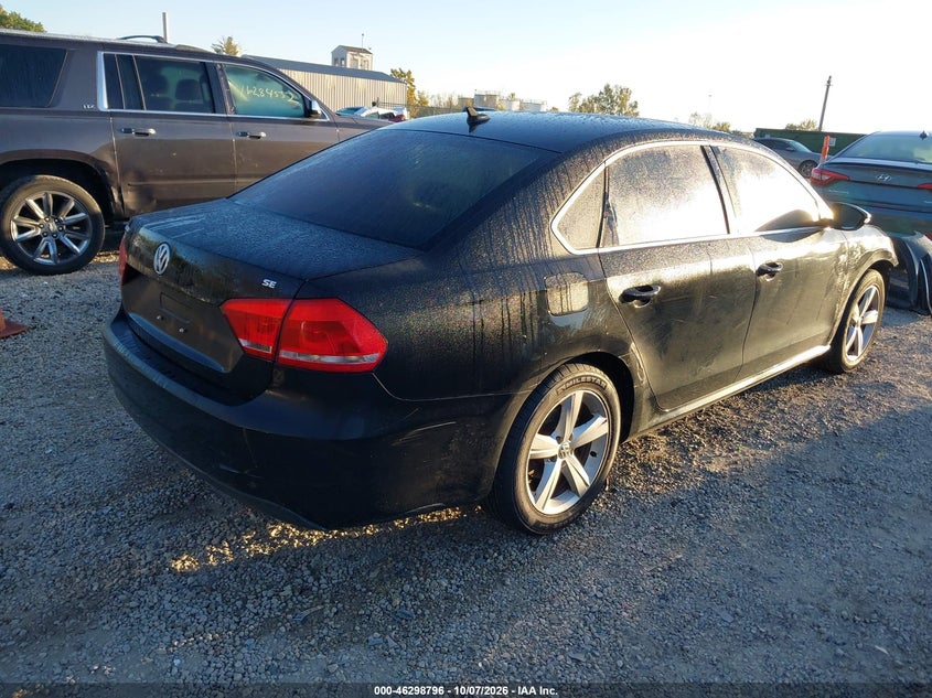Vin: 1vwbh7a39cc091286, lot: 46798959, volkswagen passat 2.5l se 20124