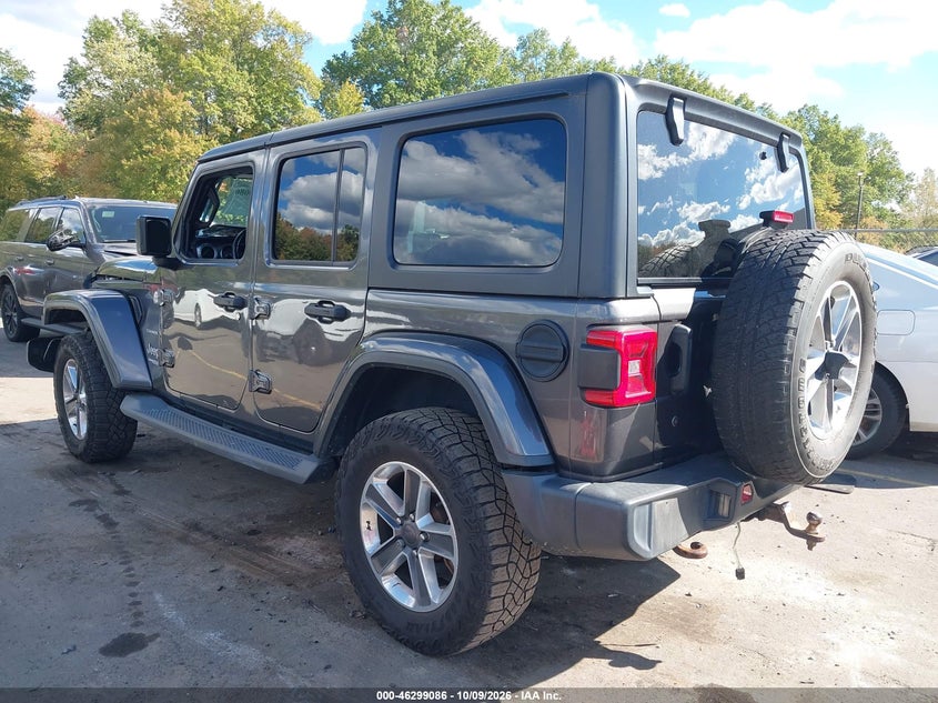 Vin: 1c4hjxen5kw620775, lot: 46799249, jeep wrangler unlimited sahara 4x4 20193