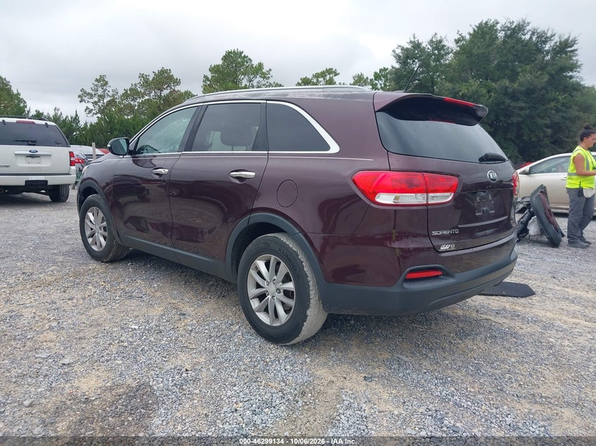 Vin: 5xypg4a36gg122425, lot: 46799297, kia sorento 2.4l lx 20163