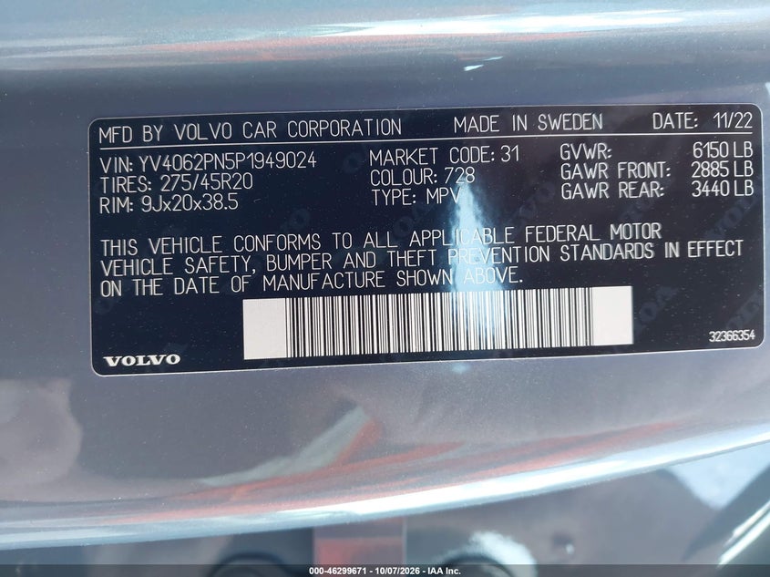2023 VOLVO XC90 B6 PLUS 7-SEATER · Фото 9