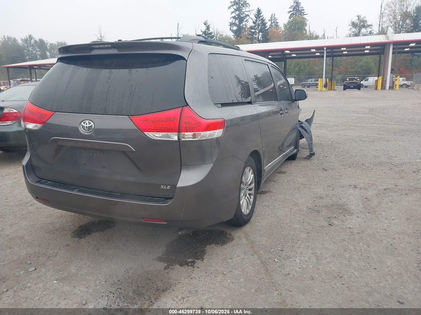 Vin: 5tdyk3dc2bs159153, lot: 46799902, toyota sienna xle v6 20114