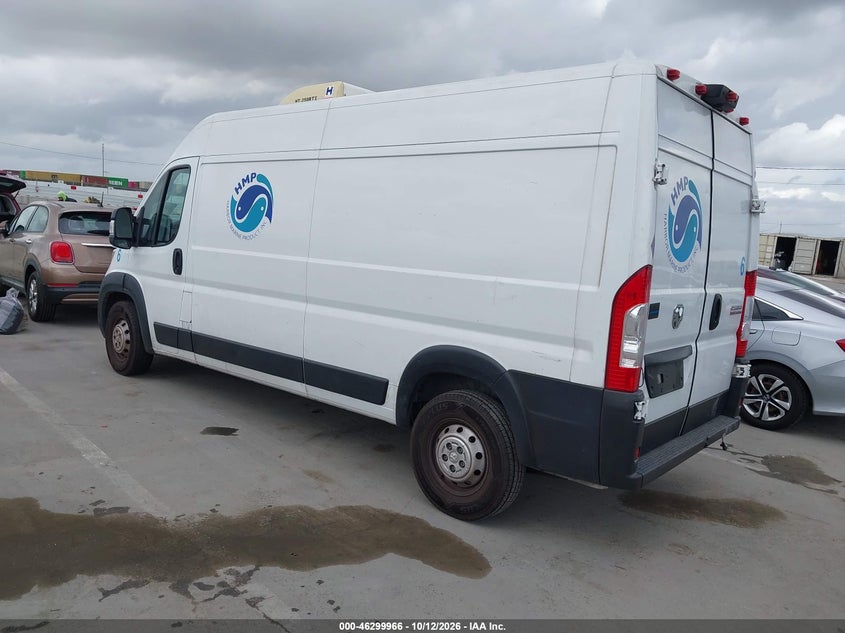 Vin: 3c6lrvdg6pe500180, lot: 46800129, ram promaster 2500 high roof 159 wb 20233