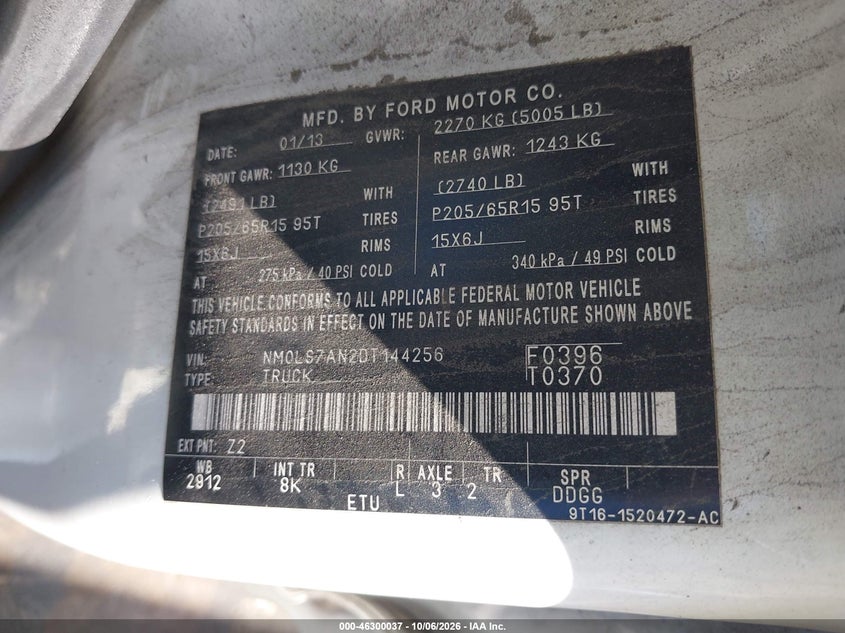 2013 FORD TRANSIT CONNECT XL · Фото 9