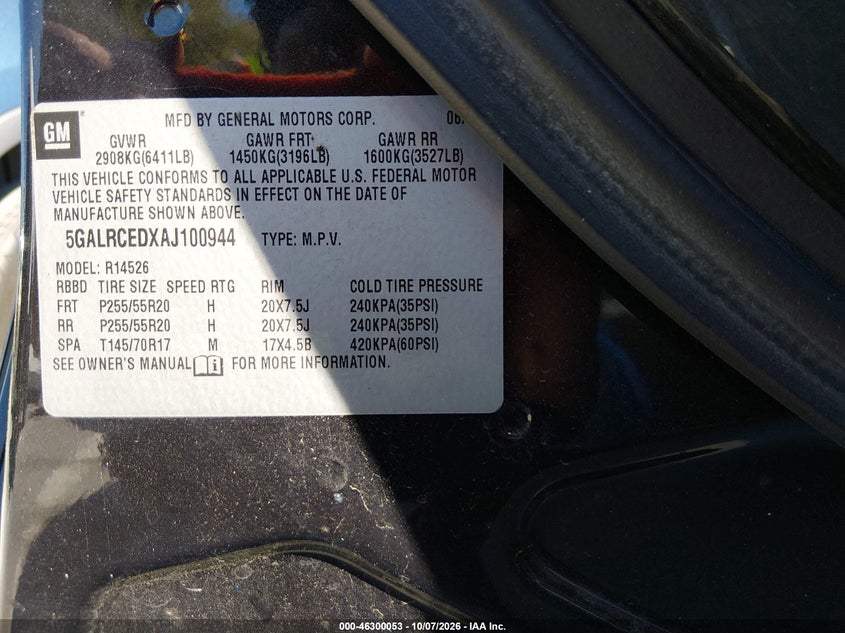 2010 BUICK ENCLAVE 2XL · Фото 9