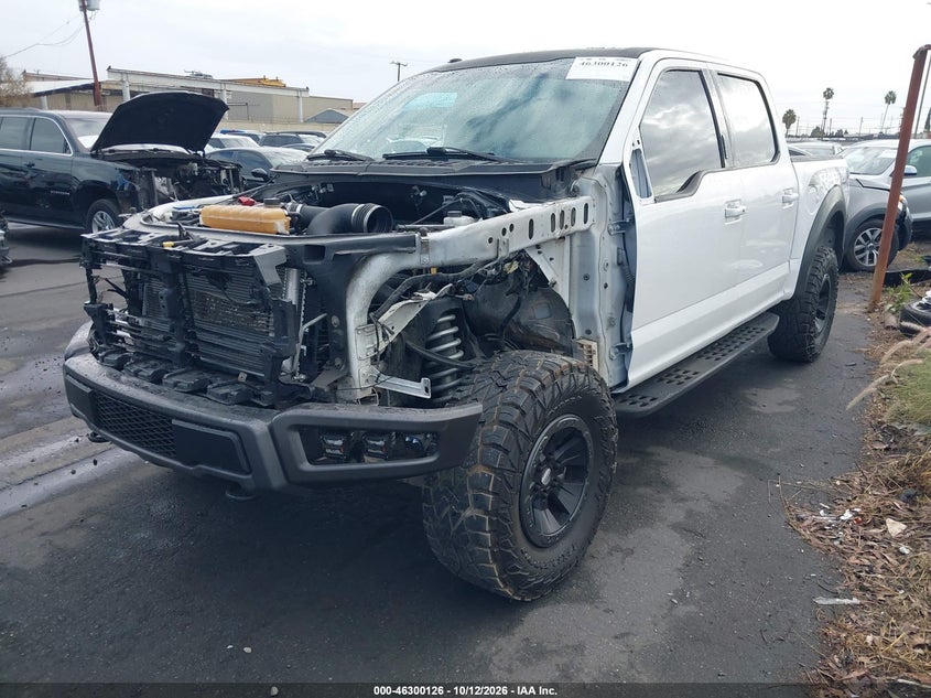 Vin: 1ftfw1rg9jfa47735, lot: 46800289, ford f-150 raptor 20182
