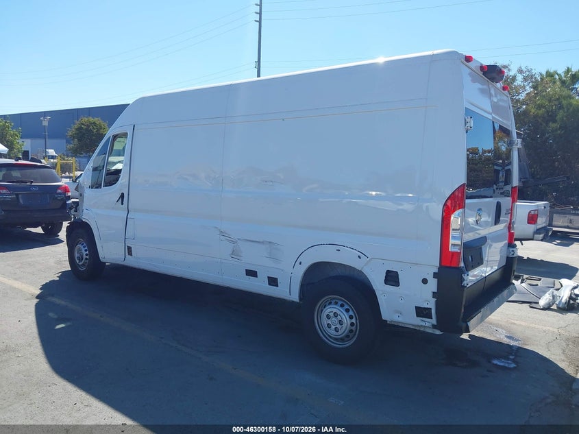 Vin: 3c6lrvdg9se558227, lot: 46800321, ram promaster 2500 tradesman high roof 159 wb w/pass seat 20253
