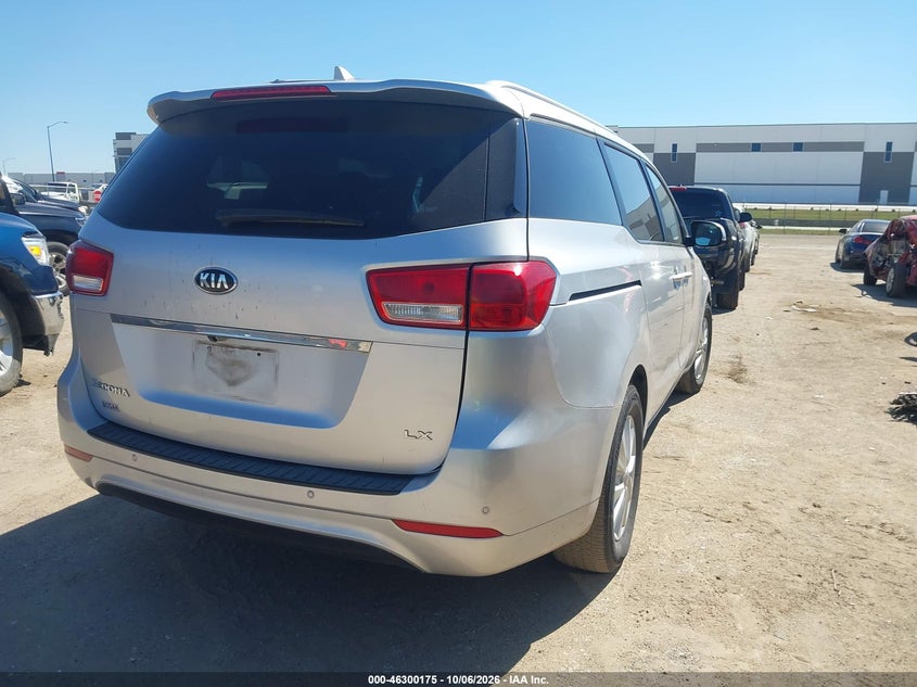 Vin: kndmb5c13g6164461, lot: 46800338, kia sedona lx 20164