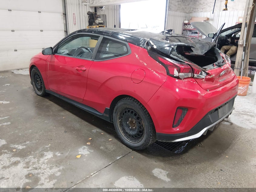 Vin: kmhth6ab0ku006798, lot: 46800993, hyundai veloster turbo ultimate 20193