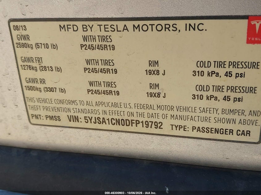 2013 TESLA MODEL S · Фото 9