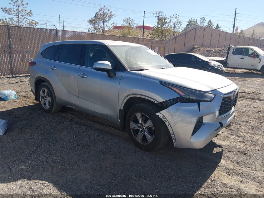 Vin: 5tdbzrbh7ns563802, lot: 46801149, toyota highlander le 20221