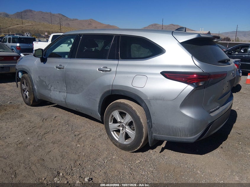 Vin: 5tdbzrbh7ns563802, lot: 46801149, toyota highlander le 20223