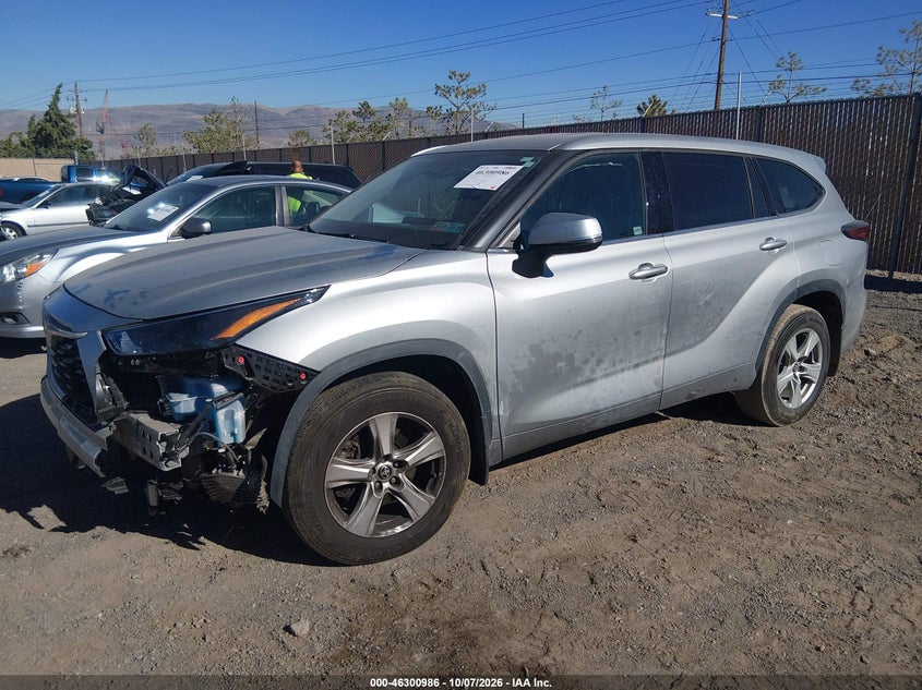 Vin: 5tdbzrbh7ns563802, lot: 46801149, toyota highlander le 20222