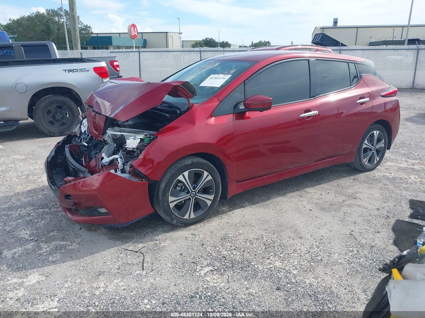 Vin: 1n4bz1dv9mc553234, lot: 46801323, nissan leaf sl plus 62 kwh 20212