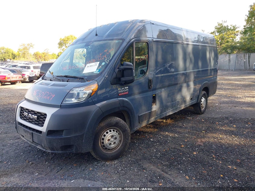 Vin: 3c6urvjg6le116984, lot: 46801428, ram promaster 3500 cargo van high roof 159 wb ext 20202