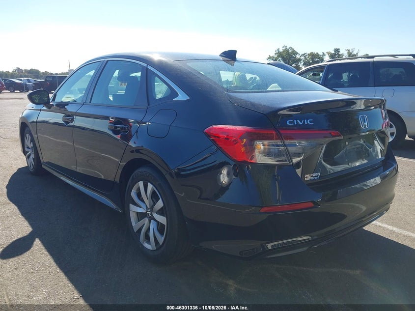 Vin: 2hgfe2f28rh501809, lot: 46801535, honda civic lx 20243
