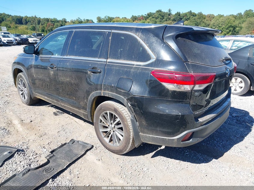Vin: 5tdjzrfh2js556174, lot: 46801587, toyota highlander xle 20183