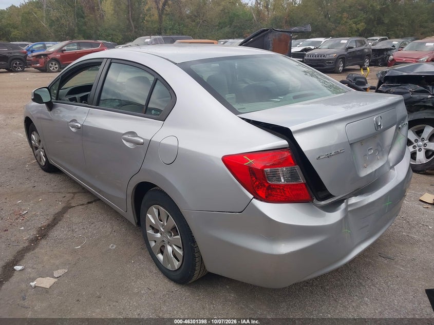 Vin: 2hgfb2f50ch305373, lot: 46801597, honda civic lx 20123